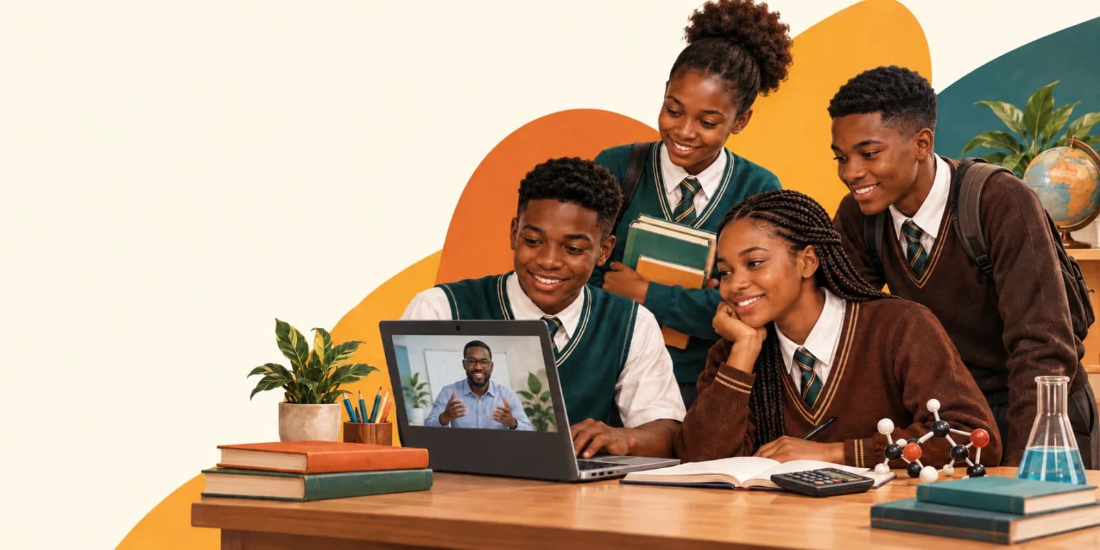 Secondary learners exploring live tuition programmes